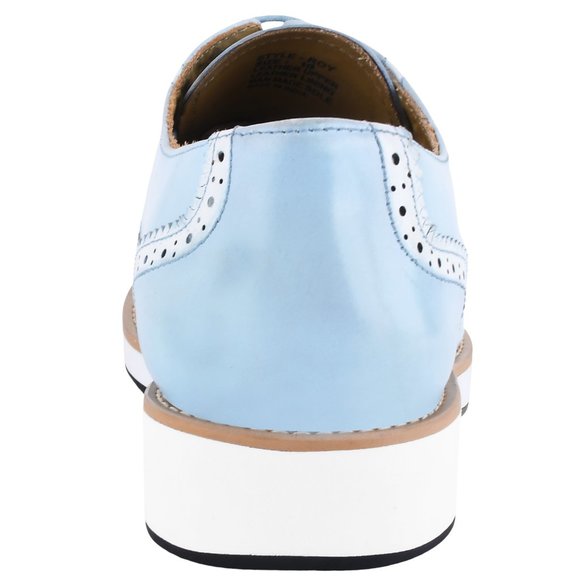 LIBERTYZENO Mens Wingtip Ostrich Skin Print Genuine Leather  Oxford Dress Shoes - Picture 6 of 7